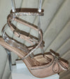New Lace Up Ankle Strap Pointy Toe Stiletto Sandals Bowtie Rhinestone Ladies Thin High Heel Sandals Dress Shoes