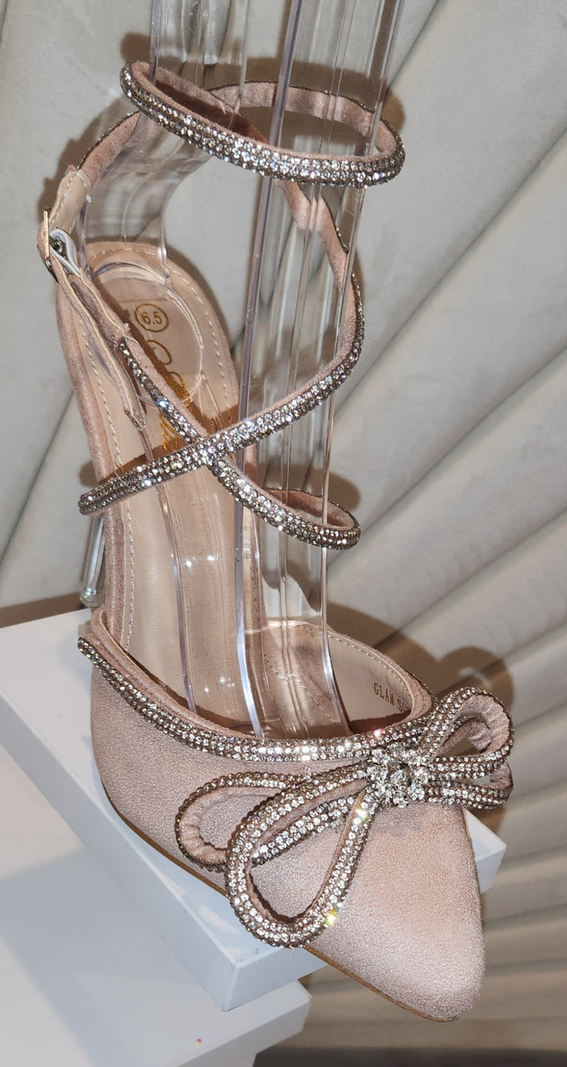 New Lace Up Ankle Strap Pointy Toe Stiletto Sandals Bowtie Rhinestone Ladies Thin High Heel Sandals Dress Shoes