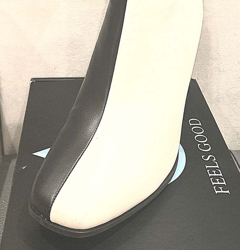 black and white boot