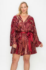 Plus size Sequin Romper