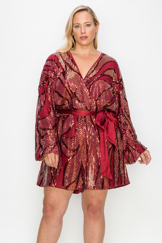 Plus size Sequin Romper