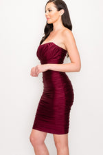 Off Shoulder Ruched Bodycon Dress