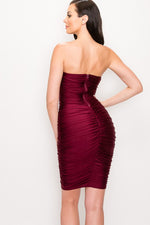 Off Shoulder Ruched Bodycon Dress