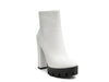 LONDON RAG MOLESKI SOLID TEXTURED BLOCK HEELED BOOT