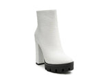 LONDON RAG MOLESKI SOLID TEXTURED BLOCK HEELED BOOT