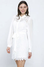 Lace Shirt Mini Dress