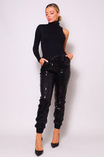GLAMOROUS HOLIDAY SEQUINS JOGGER PANTS