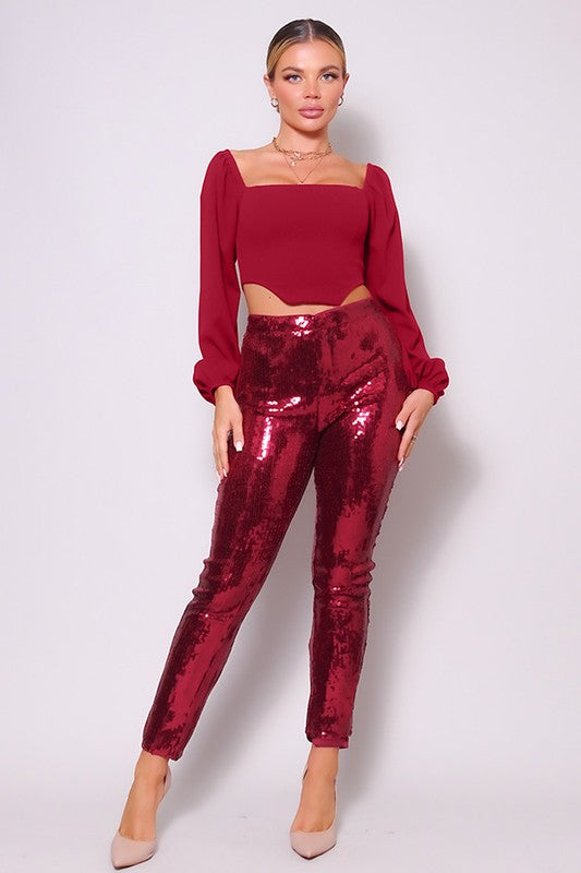 GLAMOROUS HOLIDAY SEQUINS PANTS