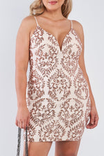 Plus size sequin body mini dress
