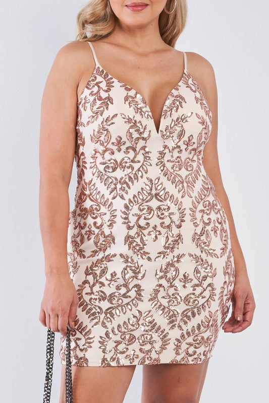 Plus size sequin body mini dress