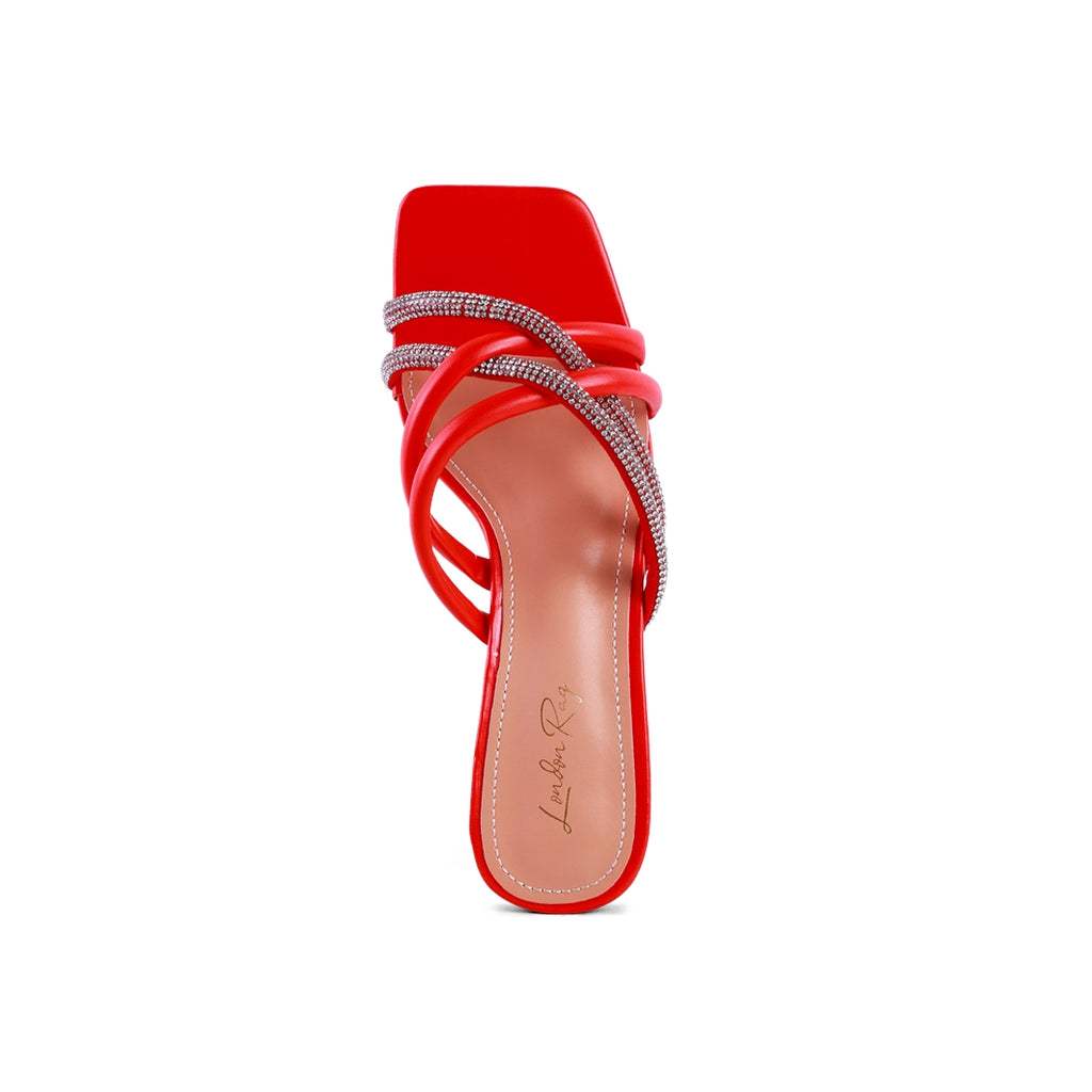 PARISIAN CUT OUT HEEL DIAMANTE SANDALS