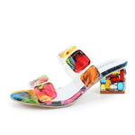 Women Fashion Multicolor High-Heeled Slippers
