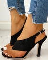 Toe Post Slingback Thin Heeled Sandals