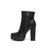 LONDON RAG MOLESKI SOLID TEXTURED BLOCK HEELED BOOT