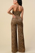 LEOPARD PRT HALTER NECK GOLD CHAIN