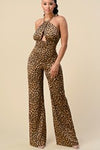 LEOPARD PRT HALTER NECK GOLD CHAIN