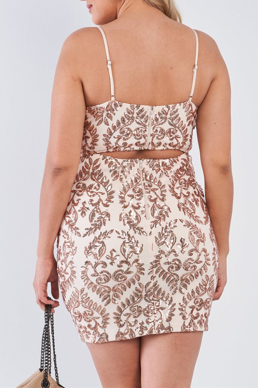Plus size sequin body mini dress