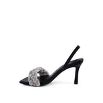 HIGH SOCIAL DIAMANTE BRAIDED TRAP SANDALS