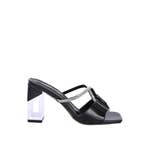 FINEAPPLE CRYSTAL LOOP MID HEEL SANDALS