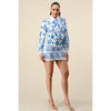 Lace Collar Detail Blouse & Mini Skirt Set