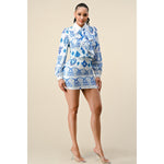Lace Collar Detail Blouse & Mini Skirt Set