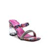 KRYPTON CLEAR BLOCK-HEELED MARBLE PRINT SLIDES