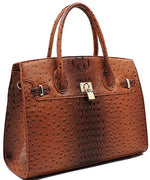 Ostrich Embossed Large Satchel Set