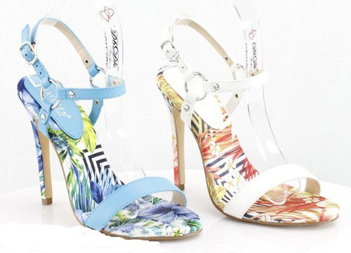 White floral sandal