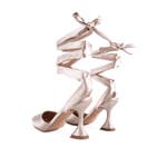 FONDA KITTEN HEEL TIE UP SATIN SANDALS
