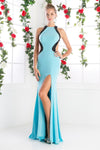Halter Neck Sheath Shape Long Evening Dress CD8110