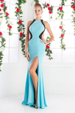 Halter Neck Sheath Shape Long Evening Dress CD8110