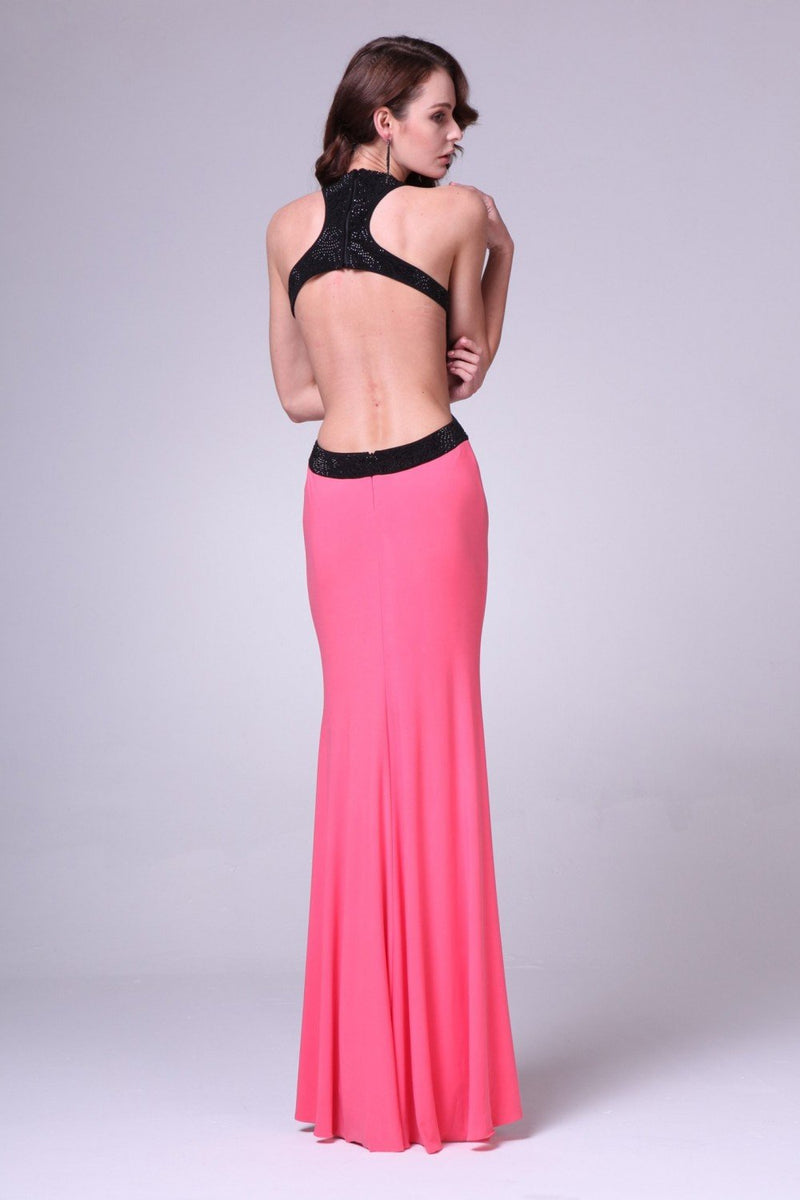 Halter Neck Sheath Shape Long Evening Dress CD8110