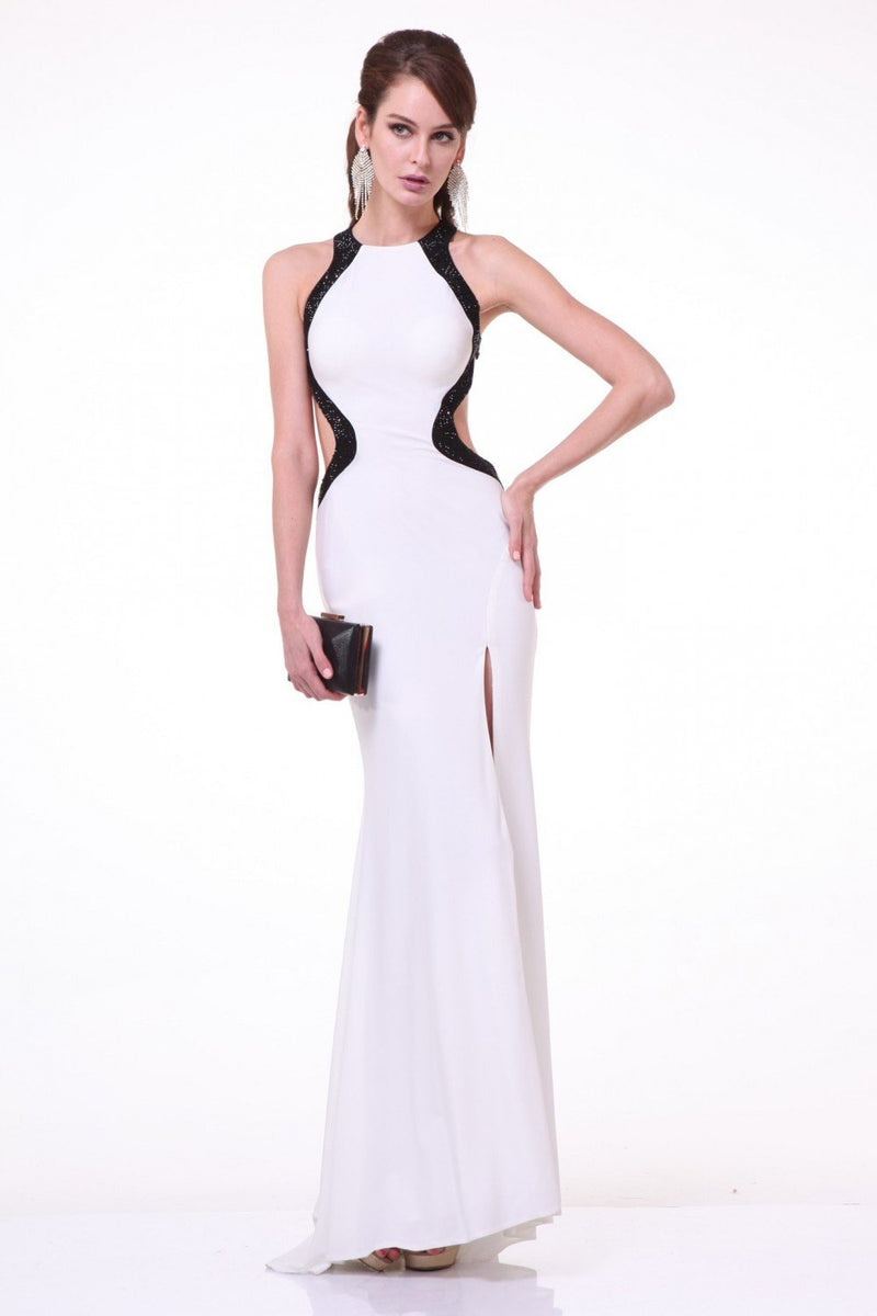Halter Neck Sheath Shape Long Evening Dress CD8110