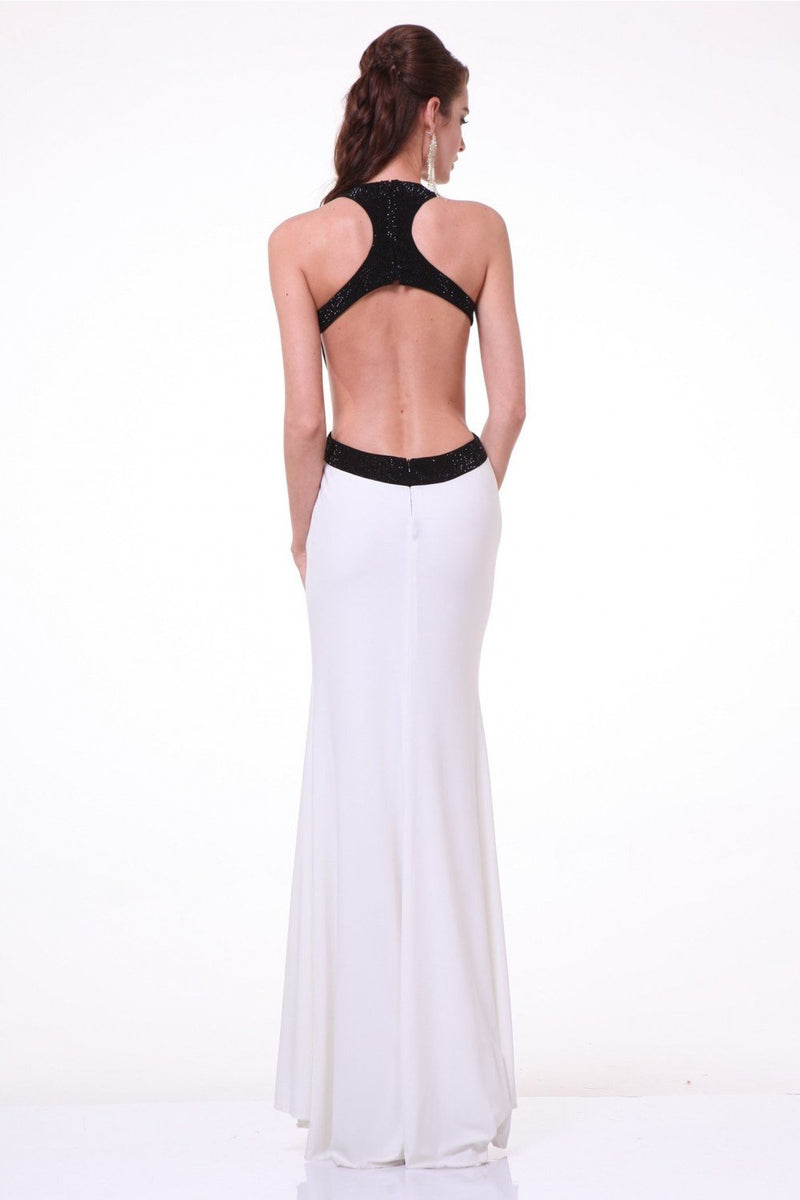 Halter Neck Sheath Shape Long Evening Dress CD8110