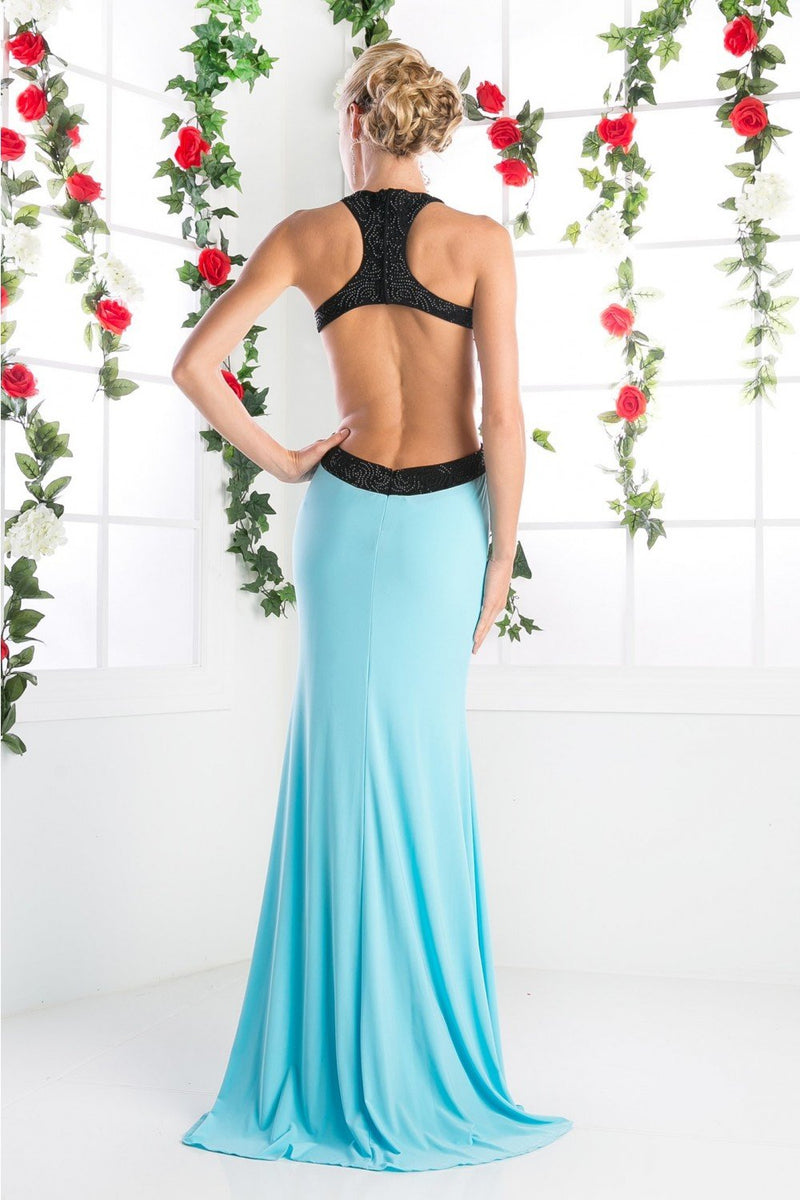 Halter Neck Sheath Shape Long Evening Dress CD8110