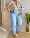 Floral-Women-V-Neck-Sets