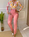 Floral-Women-V-Neck-Sets