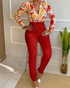 Floral-Women-V-Neck-Sets