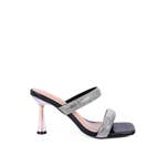 DOLLS DIAMANTE MID HEEL SLIDE SANDALS