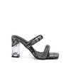 KRYPTON CLEAR BLOCK-HEELED MARBLE PRINT SLIDES