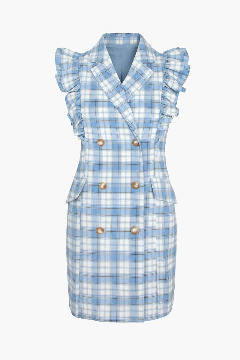 Vivian Plaid Sleeveless Blazer Dress