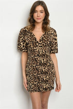 Brown leopard print dress