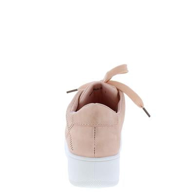 Briana01 Mauve Perforated Lace Up Platform Sneaker Flat