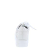 Briana01 White Perforated Lace Up Platform Sneaker Flat