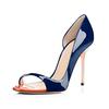 Fashion Leopard Print Color Gradient Women's Sandals High Heel Open toe Lady Party Dress Pumps Shoes Summer Leather Stiletto