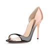 Fashion Leopard Print Color Gradient Women's Sandals High Heel Open toe Lady Party Dress Pumps Shoes Summer Leather Stiletto