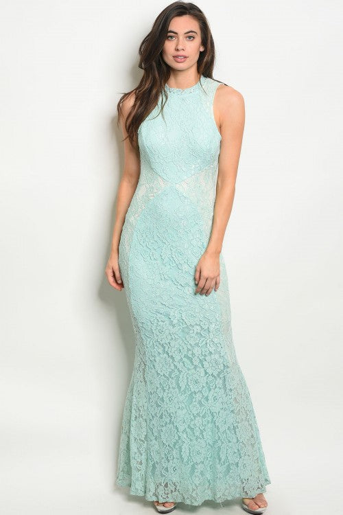OPEN BACK MINT PARTY DRESS