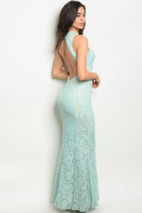 OPEN BACK MINT PARTY DRESS