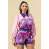 [SET] Printed Button Front Top & Shorts