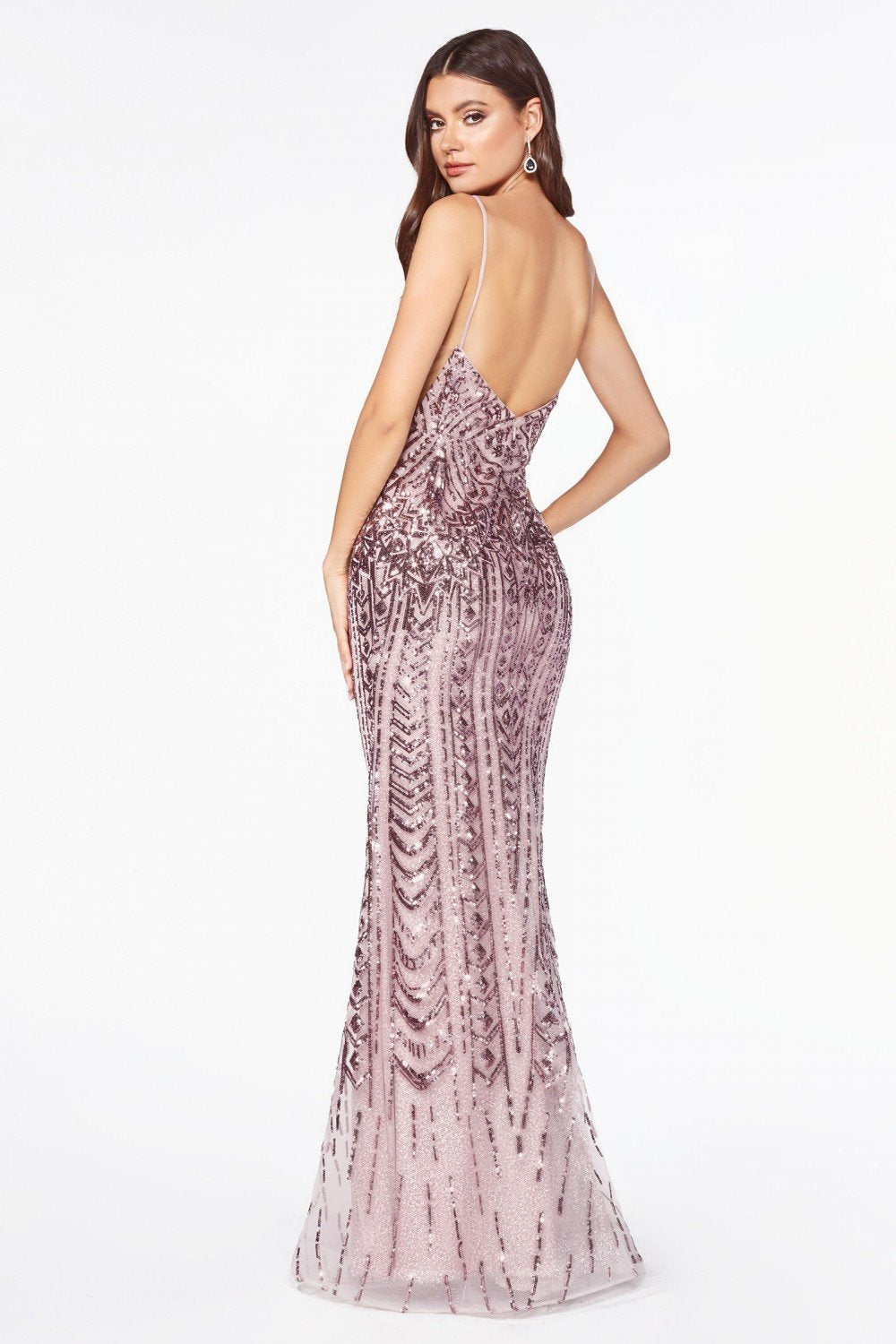 V-Neck Spaghetti Strap Mermaid Prom Dress CDCR843